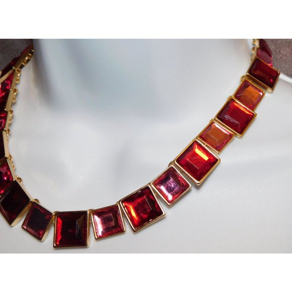 Charming Charlie Pink And Red Tile Necklace - Picture 5 of 7